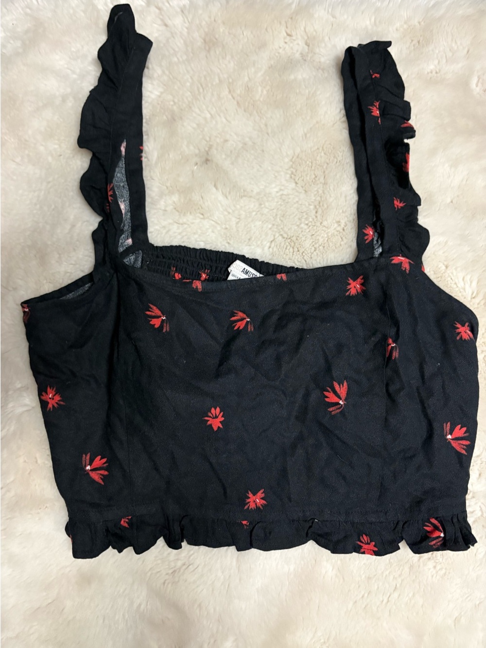 Women’s Amuse Society Ruffle Sleeve Crop Tank 🌵Large